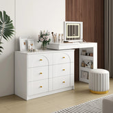 Bellemave® Vanity Desk with Mirror and Lights, Flip - Top Tabletop, 7 Storage Drawers, 9 Compartments - Bellemave